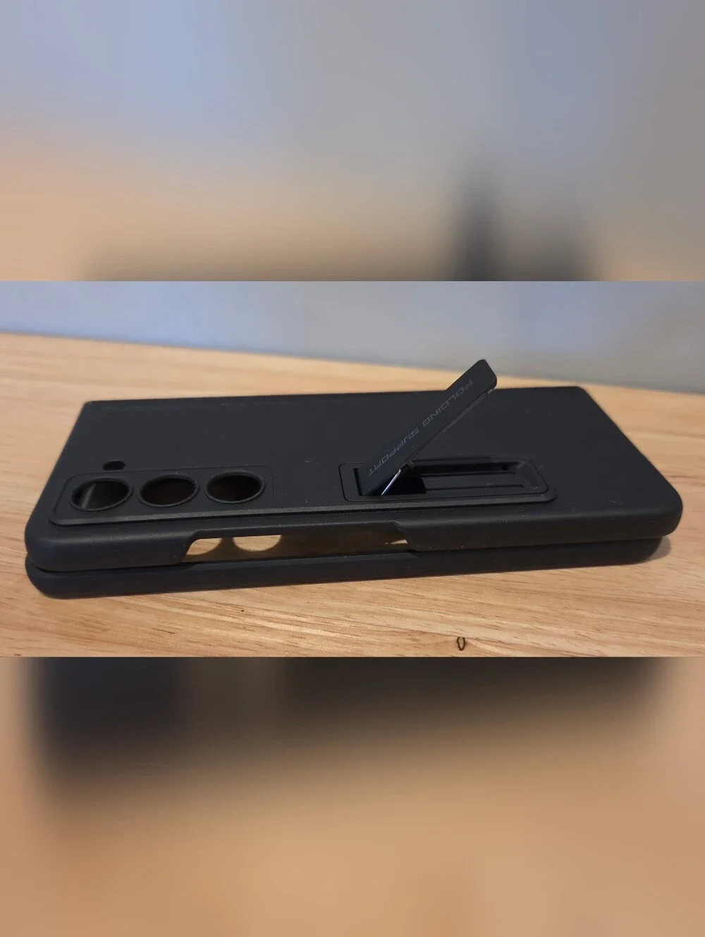 Galaxy Z Fold5 Case -  Black, Kickstand, Clear Front Cover, Samsung Phone Case